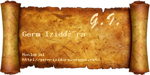Germ Izidóra névjegykártya